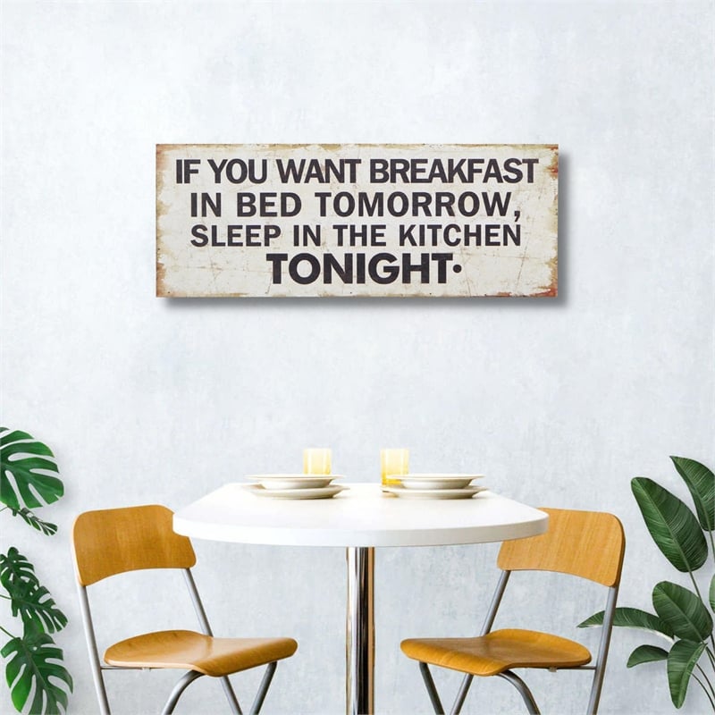 Mia If You Want Breakfast Wooden Wall Sign