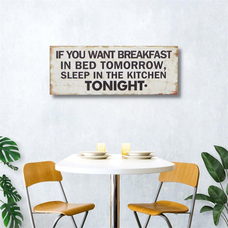 Mia If You Want Breakfast Wooden Wall Sign