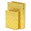 Zuleika Vinyl Diamond Checkered Pattern Book Box Set - Gold
