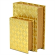 Zuleika Vinyl Diamond Checkered Pattern Book Box Set - Gold