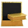 Zuleika Vinyl Diamond Checkered Pattern Book Box Set - Gold