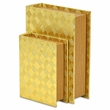 Zuleika Vinyl Diamond Checkered Pattern Book Box Set - Gold