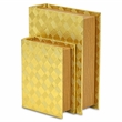 Zuleika Vinyl Diamond Checkered Pattern Book Box Set - Gold