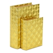 Zuleika Vinyl Diamond Checkered Pattern Book Box Set - Gold