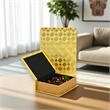 Zuleika Vinyl Diamond Checkered Pattern Book Box Set - Gold