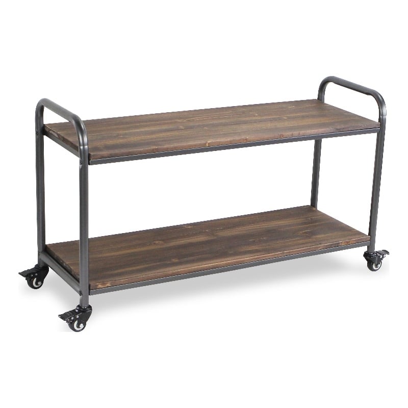 Lysan 2 Tier Wood Top Metal Frame Cart