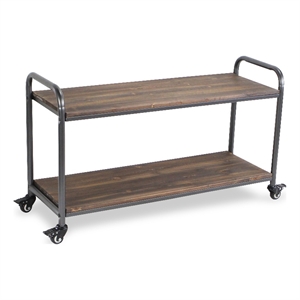 Lysan 2 Tier Wood Top Metal Frame Cart