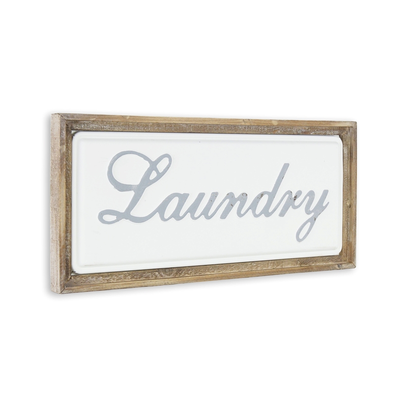 Colista Elegant Laundry Wall Sign - White