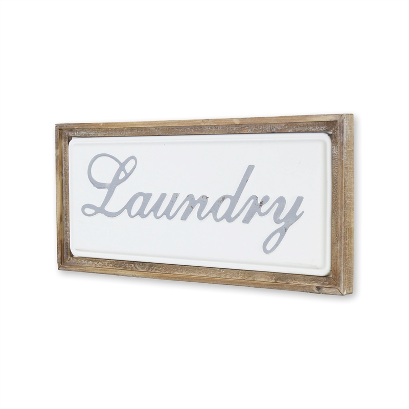 Colista Elegant Laundry Wall Sign - White