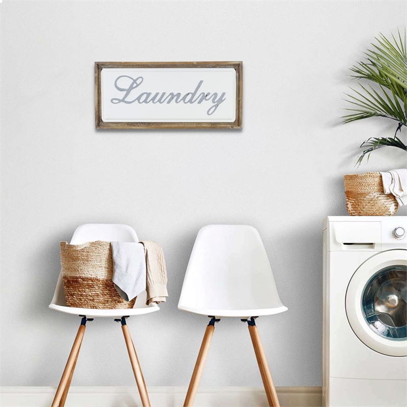 Colista Elegant Laundry Wall Sign - White