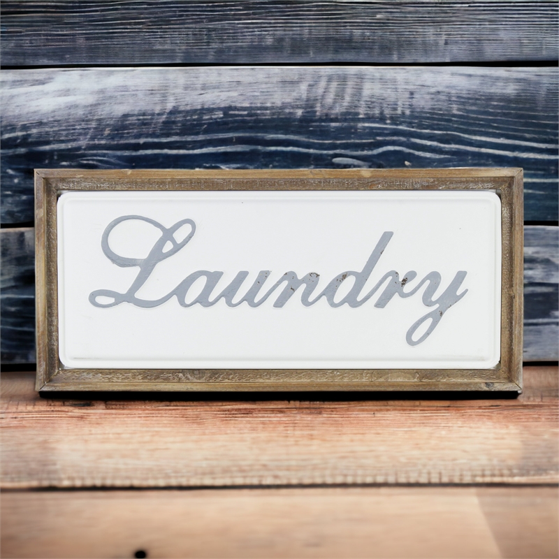 Colista Elegant Laundry Wall Sign - White