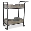 Evadne Metal Tray Bar Cart with Locking Wheels