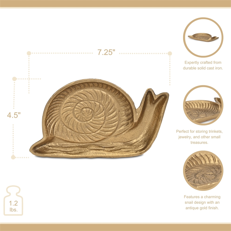 Verdor Golden Snail Cast Iron Catchall Tray