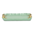 Lynza Teal & Gold Ribbon Themed Cast Iron Catchall Tray