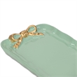 Lynza Teal & Gold Ribbon Themed Cast Iron Catchall Tray