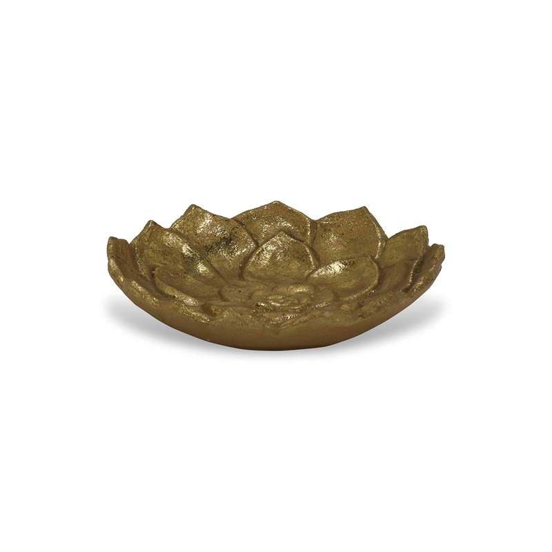 Ellis Cast Iron Gold Finish Table Decor - Lotus - Large