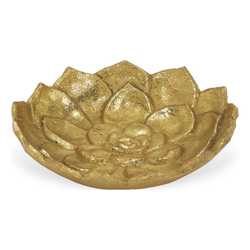 Ellis Cast Iron Gold Finish Table Decor - Lotus - Large