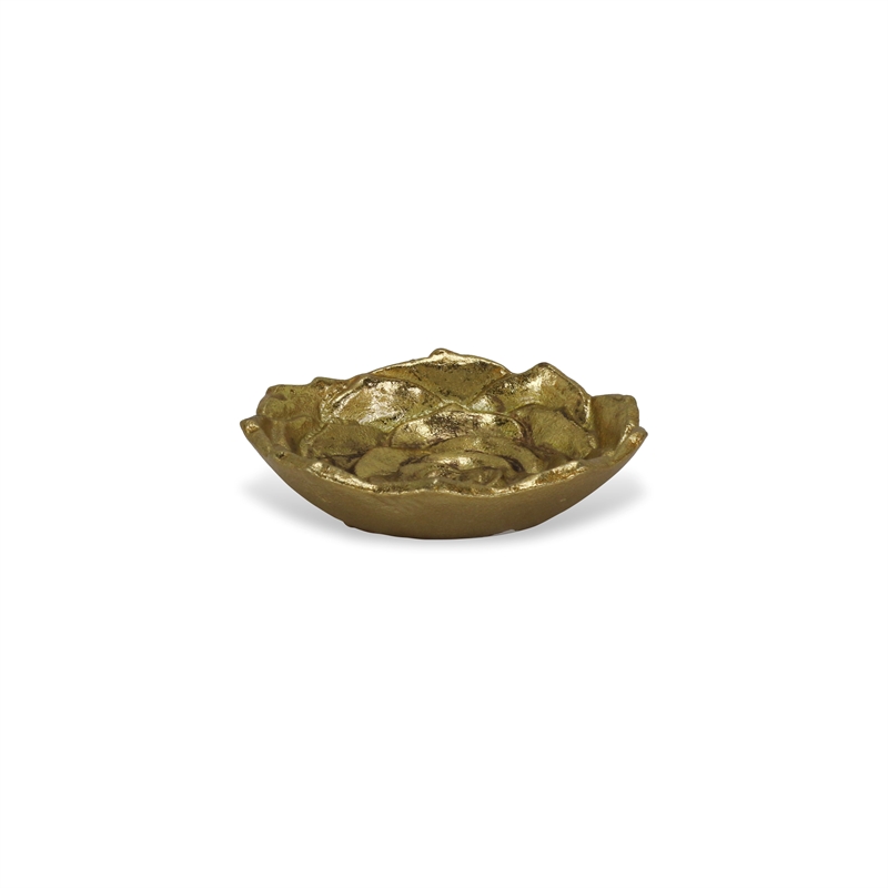 Ellis Cast Iron Gold Finish Table Decor - Lotus - Small