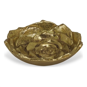 Ellis Cast Iron Gold Finish Table Decor - Lotus - Small