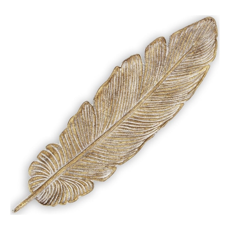 Eben Cast Iron Feather Table Decor - Gold