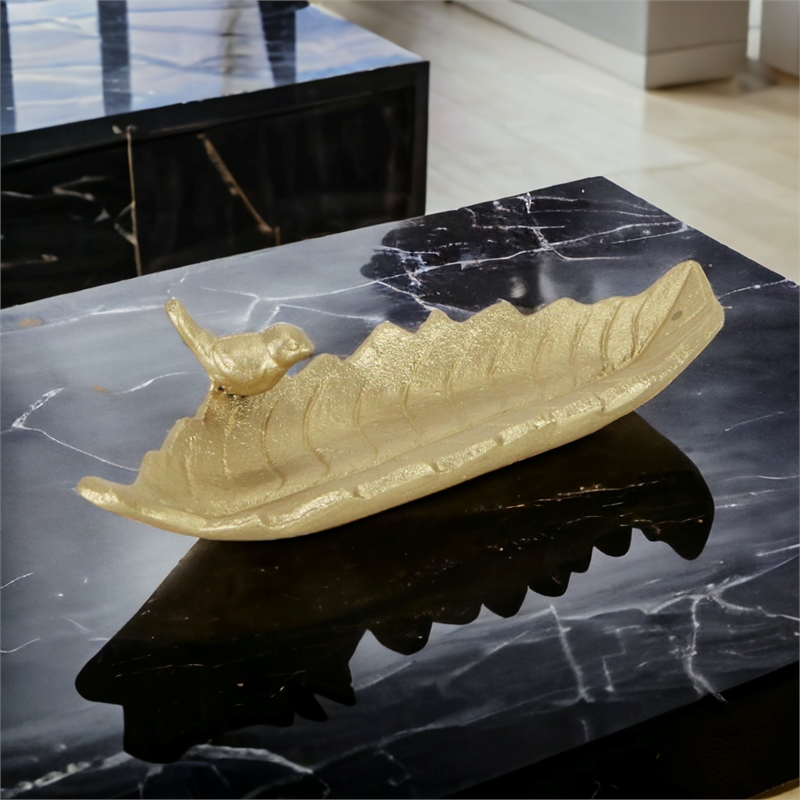 Elena Golden Cast Iron Leaf Tray