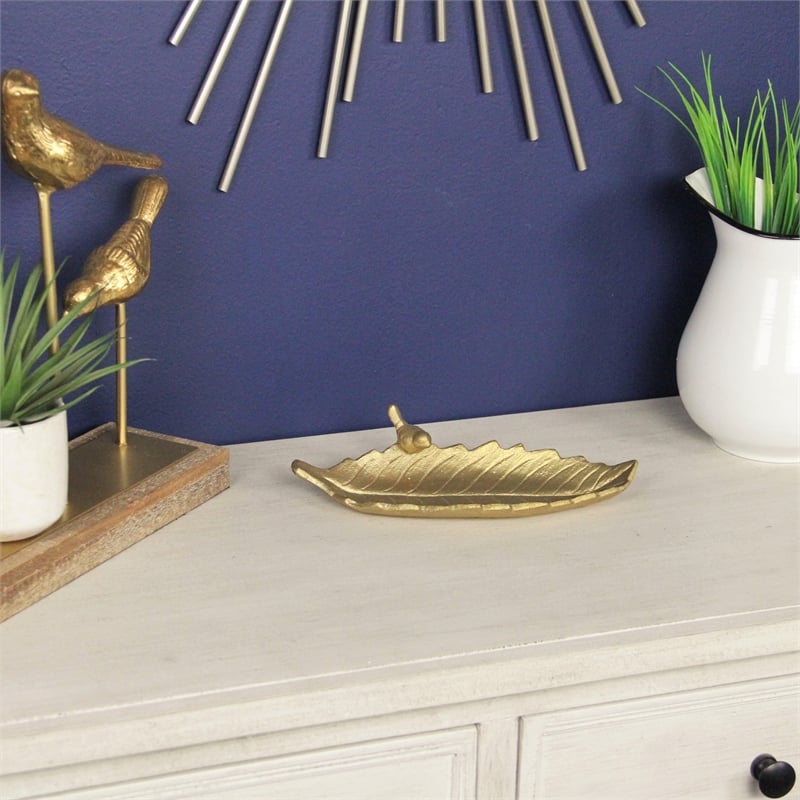 Elena Golden Cast Iron Leaf Tray