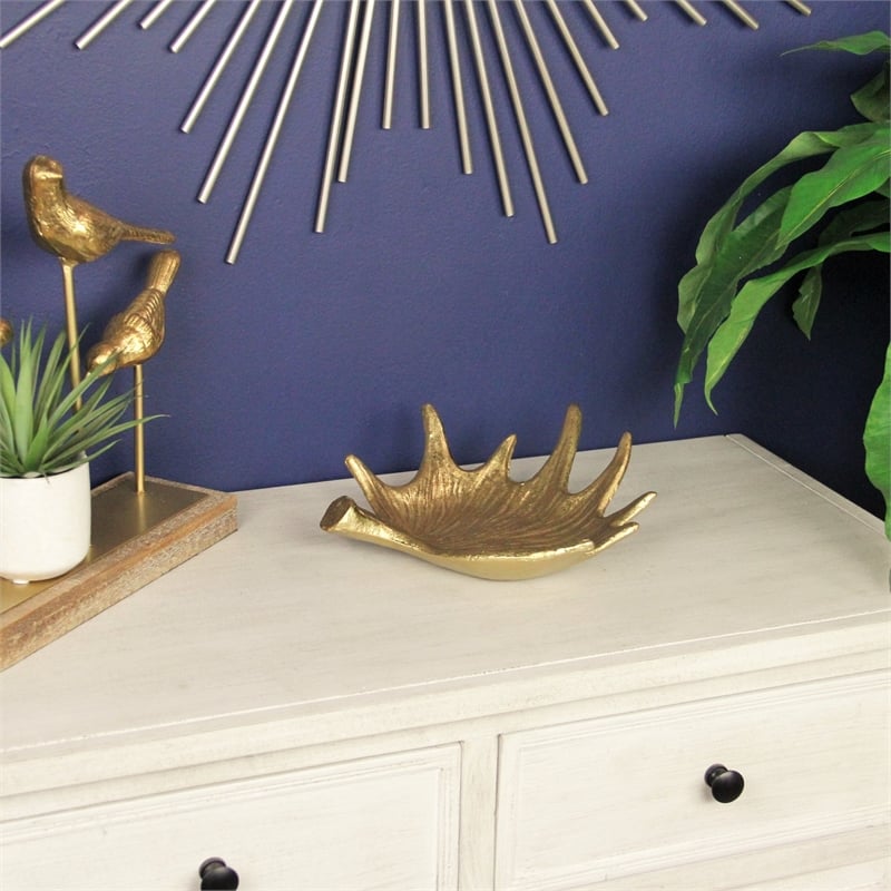 Widal Golden Cast Iron Antler Decor Dish