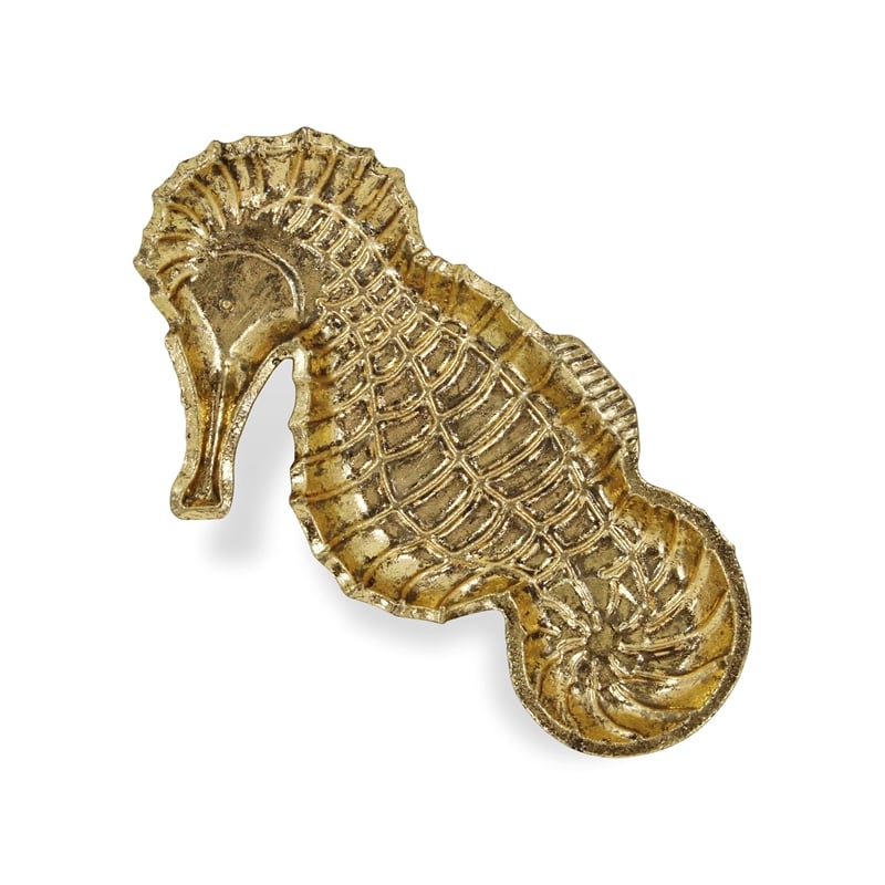 Ceili Golden Cast Iron Sea Horse Tray