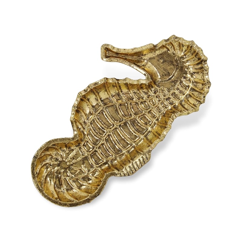 Ceili Golden Cast Iron Sea Horse Tray