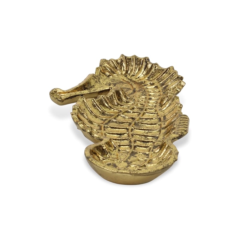 Ceili Golden Cast Iron Sea Horse Tray