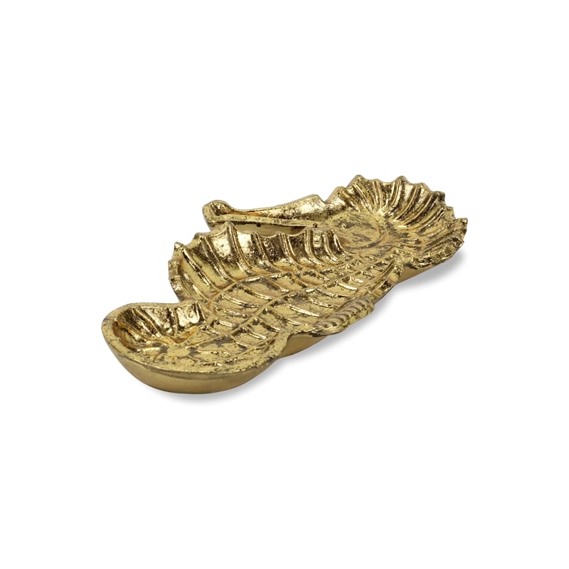 Ceili Golden Cast Iron Sea Horse Tray
