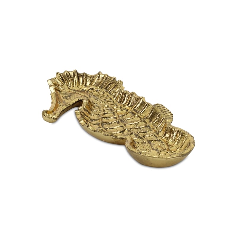 Ceili Golden Cast Iron Sea Horse Tray