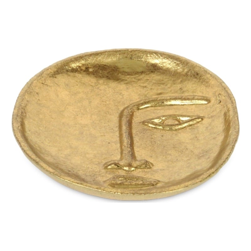 Roven Cara Golden Cast Iron Abstract Face Dish