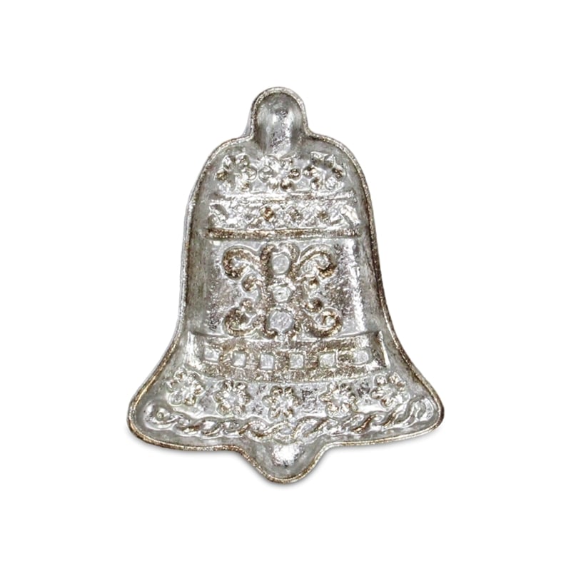 Christmas Bell Cast Silver Gold Catchall Dish