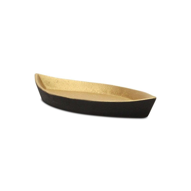 Saoirse Black & Gold Cast Iron Boat Dish