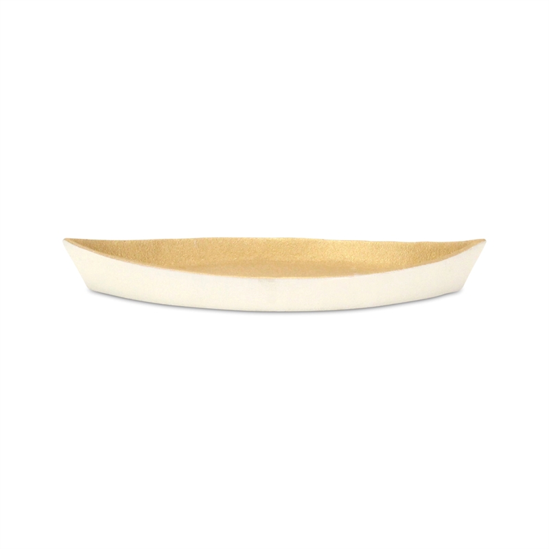 Saoirse White & Gold Cast Iron Boat Dish