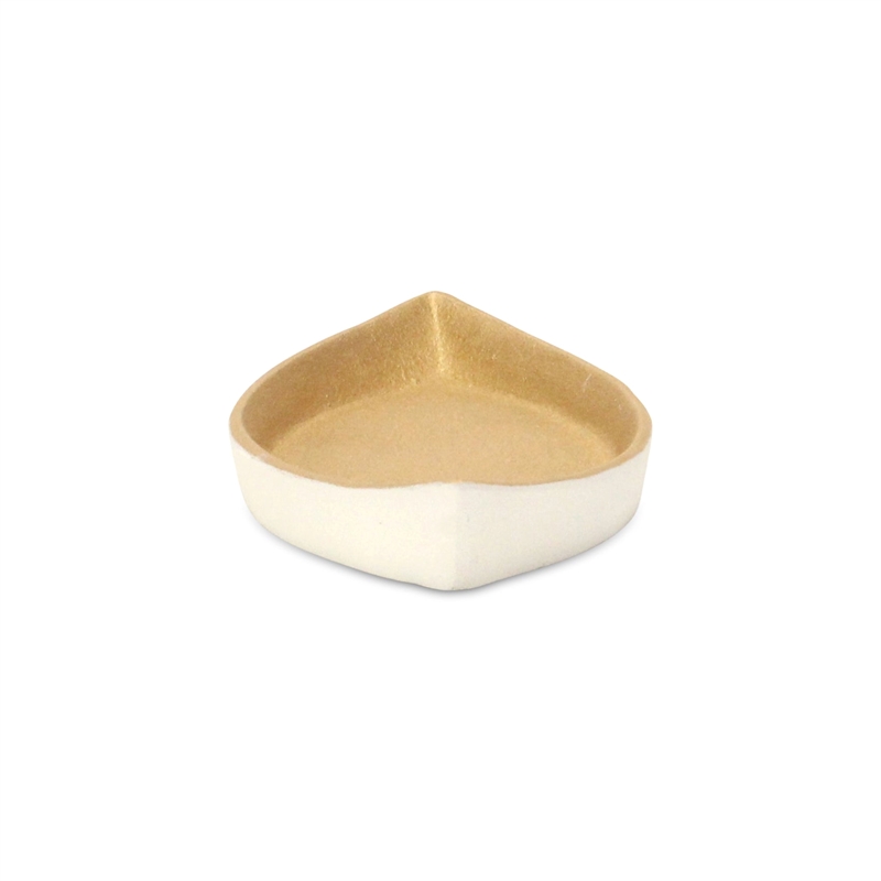 Saoirse White & Gold Cast Iron Boat Dish