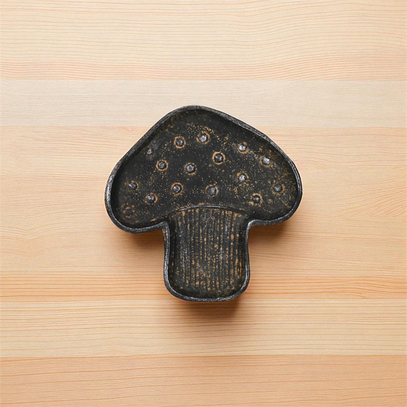 Cressida 7 Inch Cast Iron Mushroom Catchall Dish - Black
