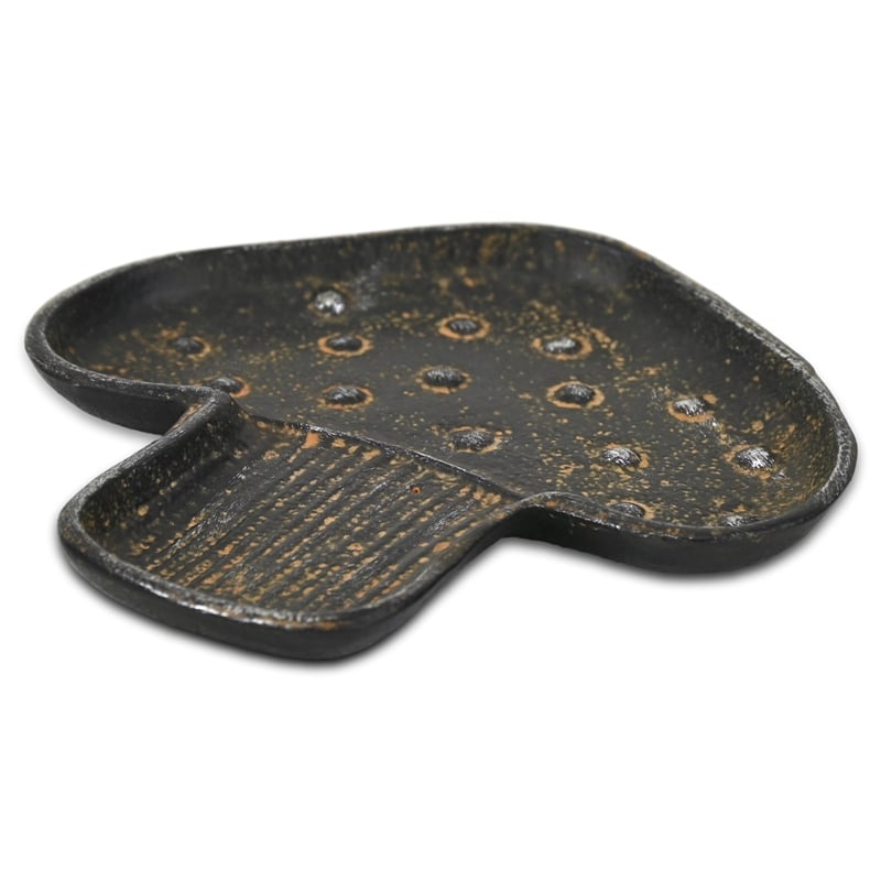 Cressida 7 Inch Cast Iron Mushroom Catchall Dish - Black