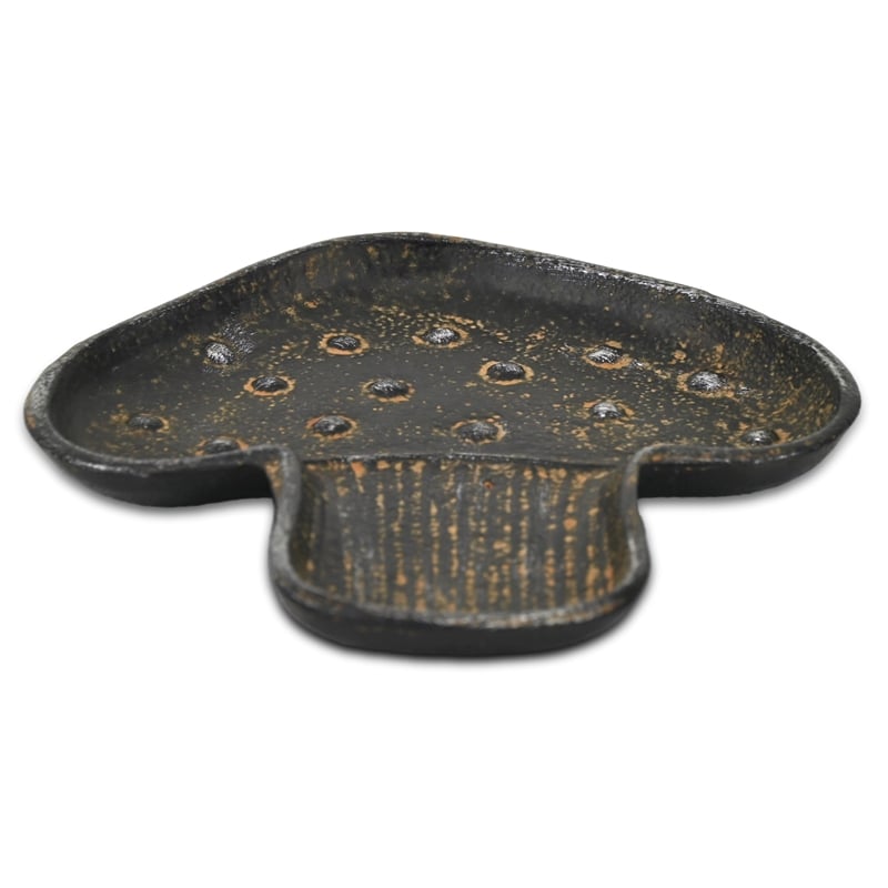Cressida 7 Inch Cast Iron Mushroom Catchall Dish - Black