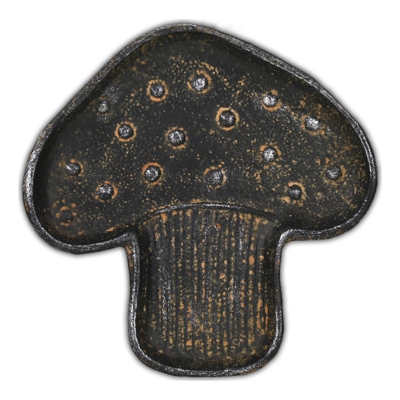 Cressida 7 Inch Cast Iron Mushroom Catchall Dish - Black