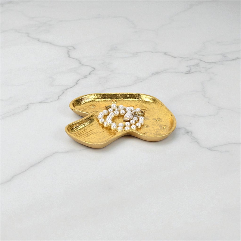 Cressida 7 Inch Cast Iron Mushroom Catchall Dish - Gold