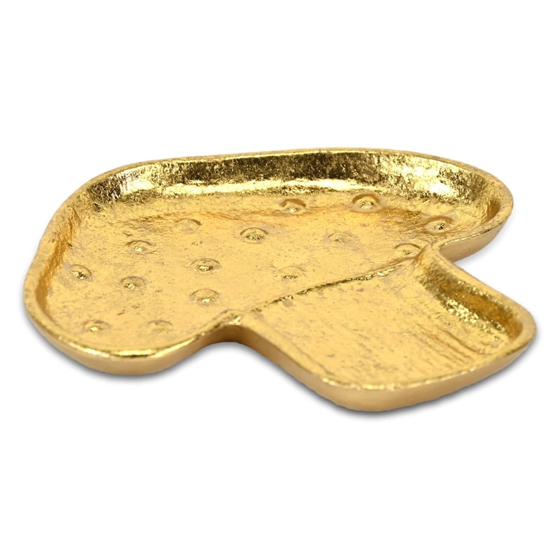 Cressida 7 Inch Cast Iron Mushroom Catchall Dish - Gold
