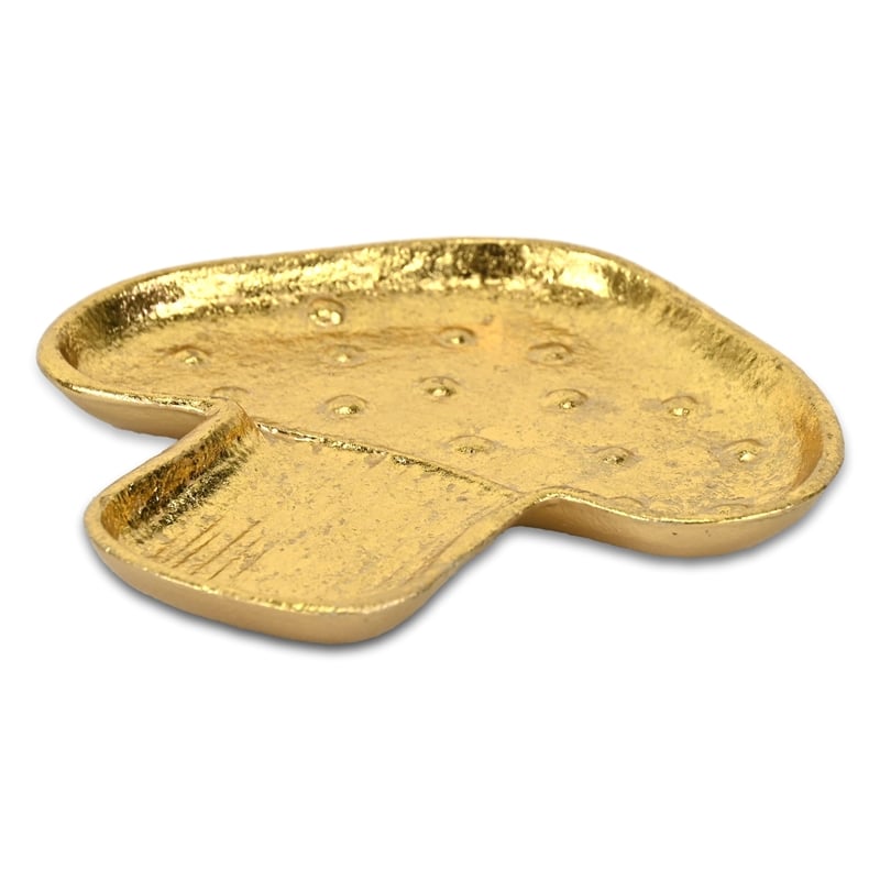 Cressida 7 Inch Cast Iron Mushroom Catchall Dish - Gold