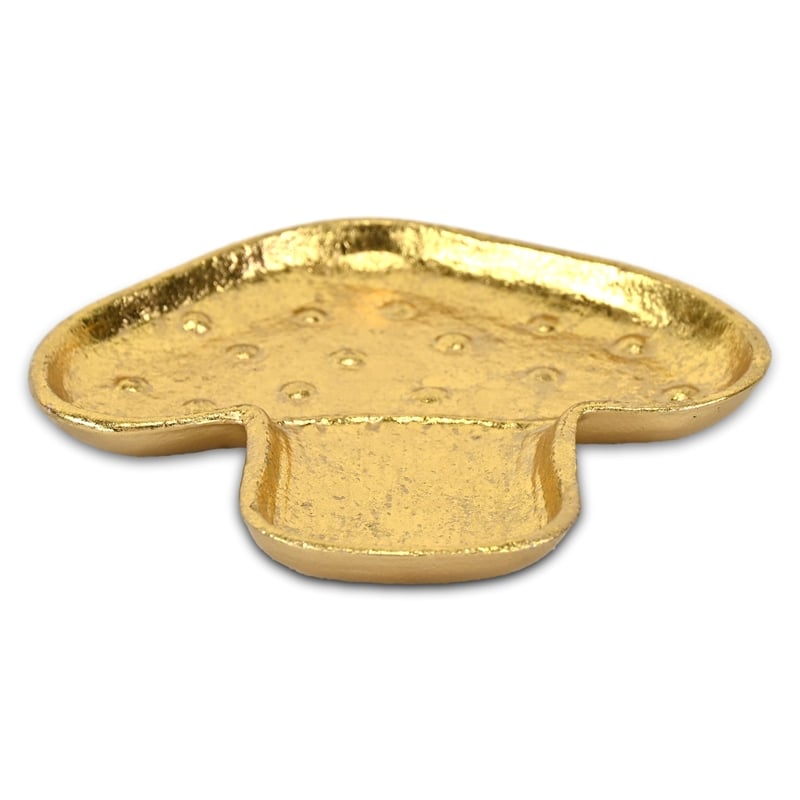 Cressida 7 Inch Cast Iron Mushroom Catchall Dish - Gold