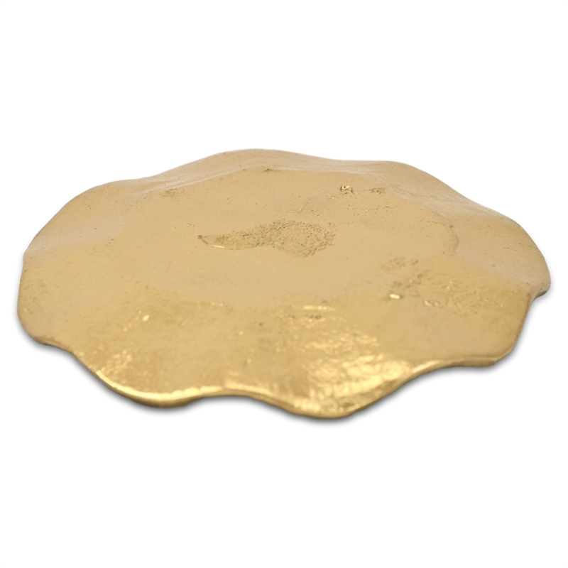 Hypatia 5.75 Inch Cast Iron Lily Pad Catchall Tray - Gold