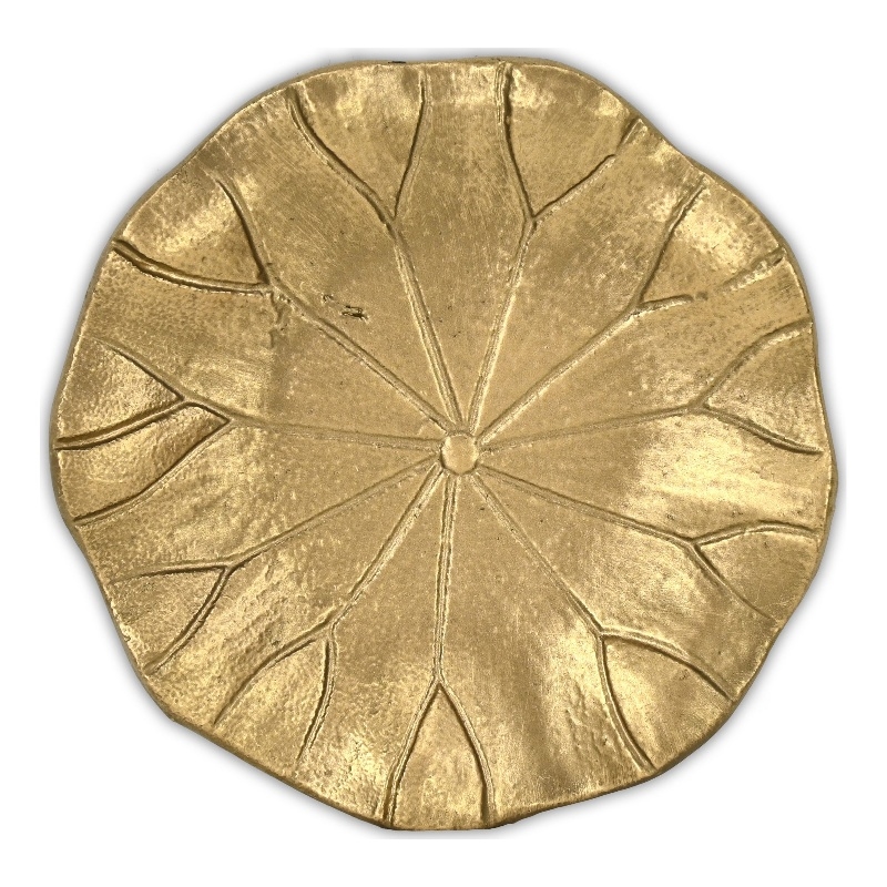 Hypatia 5.75 Inch Cast Iron Lily Pad Catchall Tray - Gold