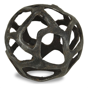 Oleta Cast Iron Abstract Natural Finish Orb - Large