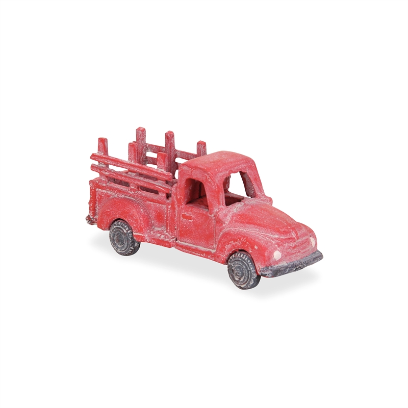 Menica Rustic Cast Iron Red Truck Decor