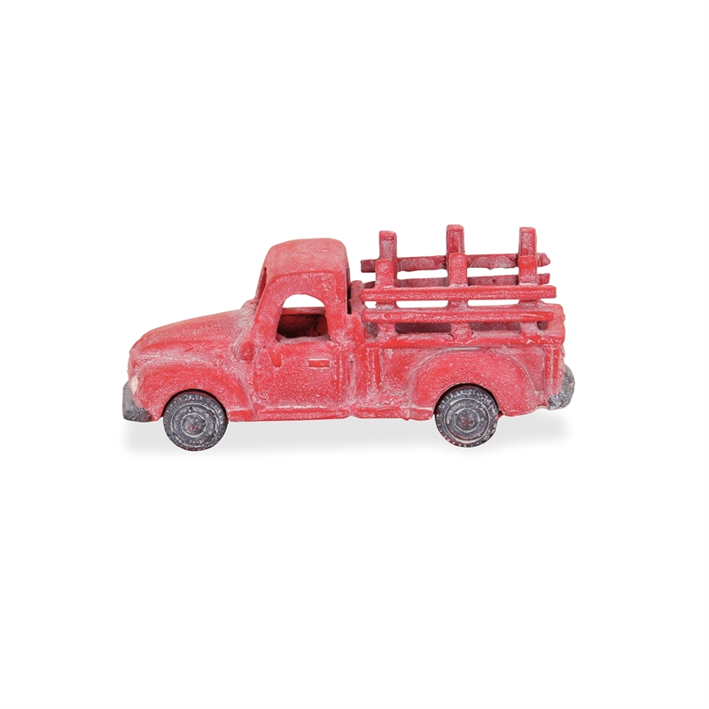 Menica Rustic Cast Iron Red Truck Decor